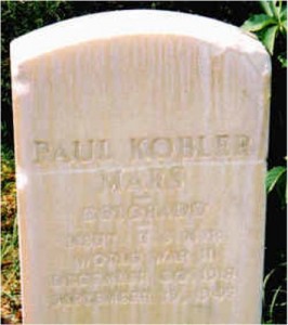 Paul Kobler-Mars Headstone